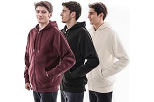 WHITE PEAK TRADING COMPANY 3 Pack Mens Fleece Hoodie Long Sleeve Lightweight Athletic Workout Sweatshirt for Men with Pockets