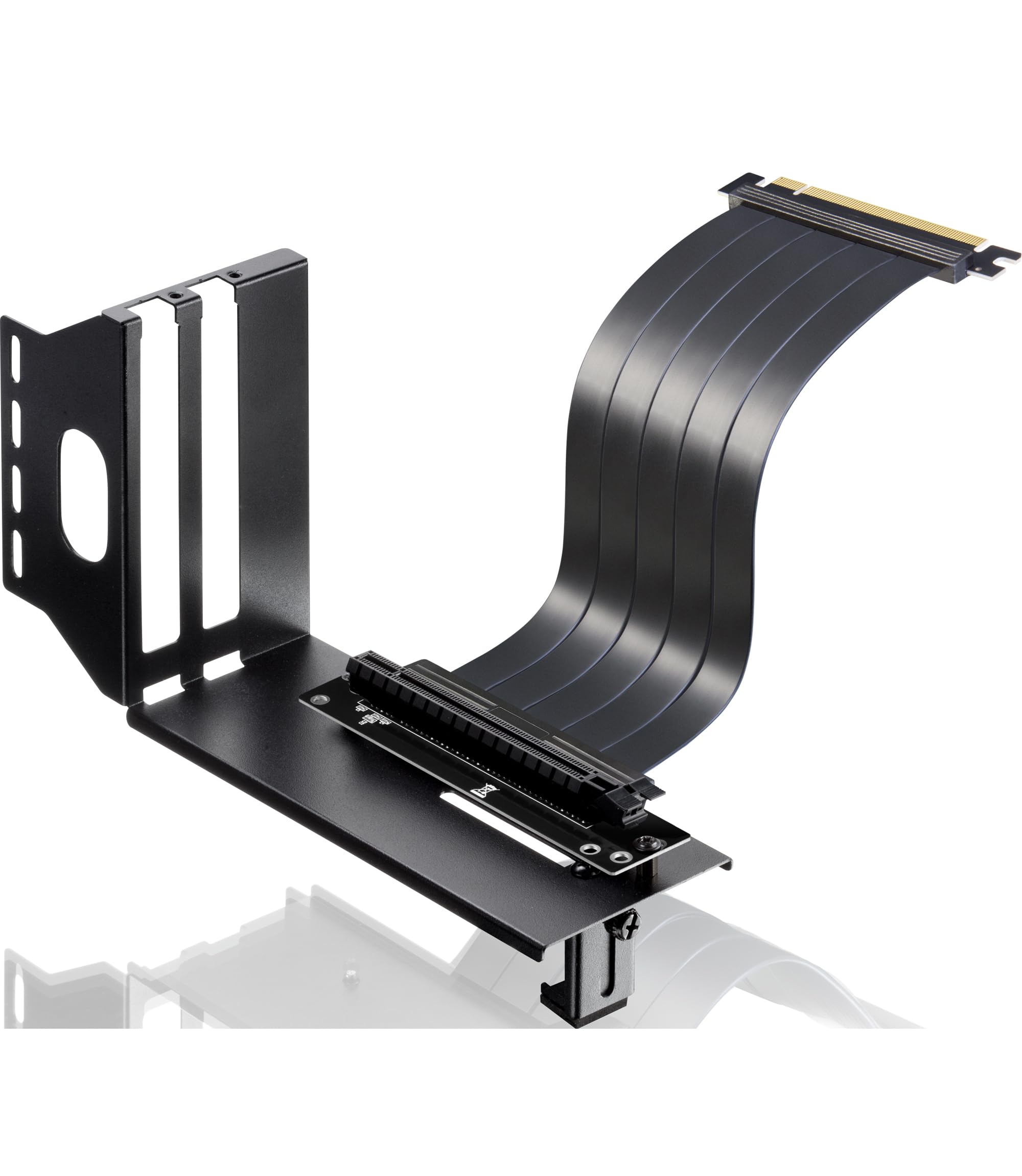 Raijintek compatible Paxx Vertikale PCI-Slot-Blende + PCIe x16 Riser Flachband-Kabel, 20cm