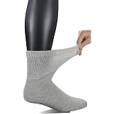 Yomandamor Men's 4 Pairs Thermal Diabetic Socks Wool/Acrylic Cushioned Quarter Warm Socks,10-13