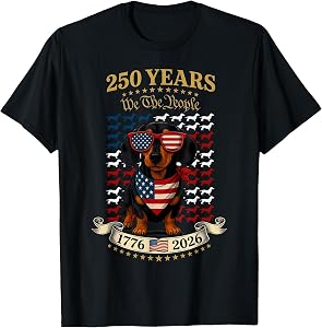 250th Anniversary USA Patriotic Dachshund Dog 4th of July T-Shirt