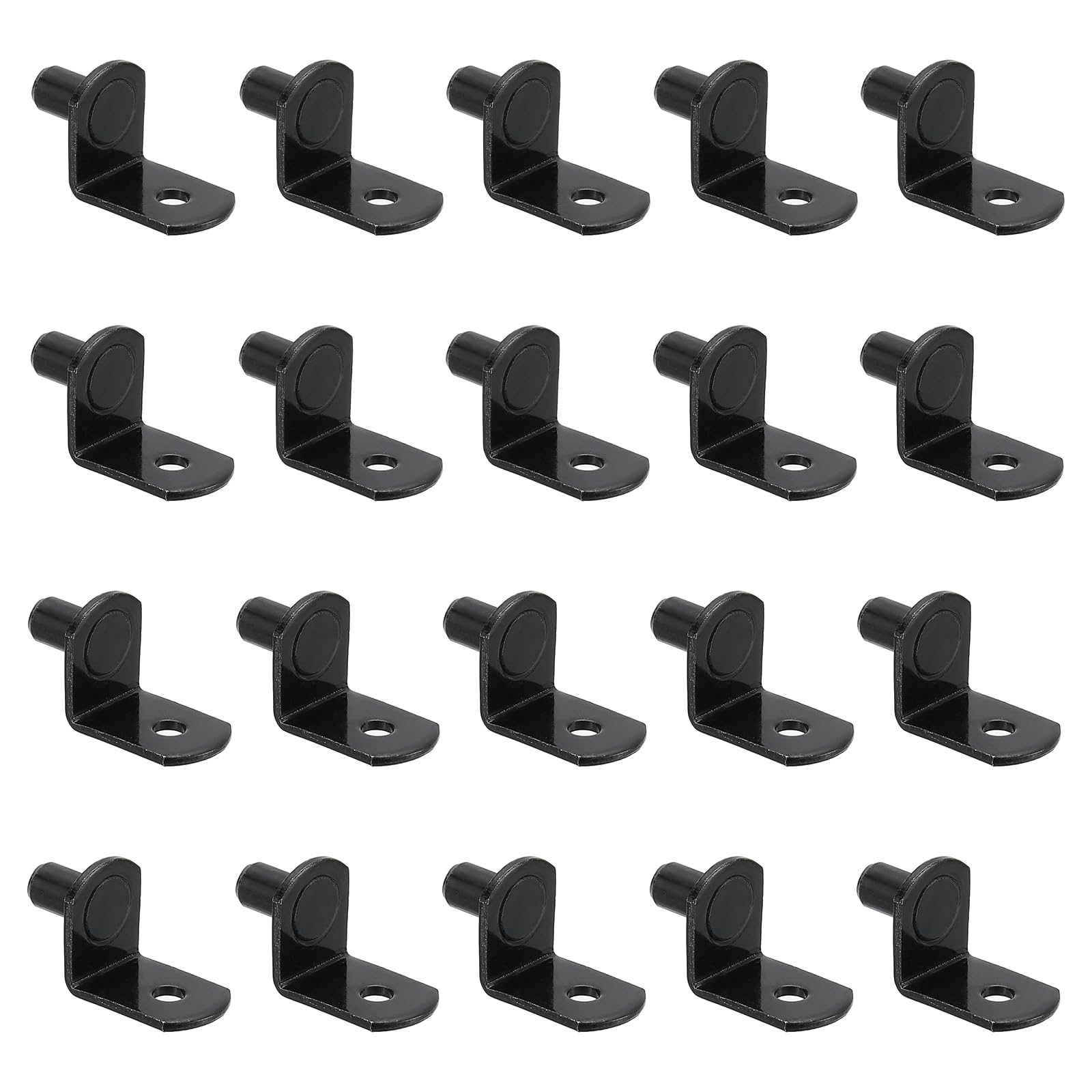 PATIKIL Shelf Pegs Pins 1/4 Inch, 20 Pack L-Shaped Shelf Pins Holders Cabinet Shelf Support Pegs for Shelves Bookcase Closet Furniture, Black