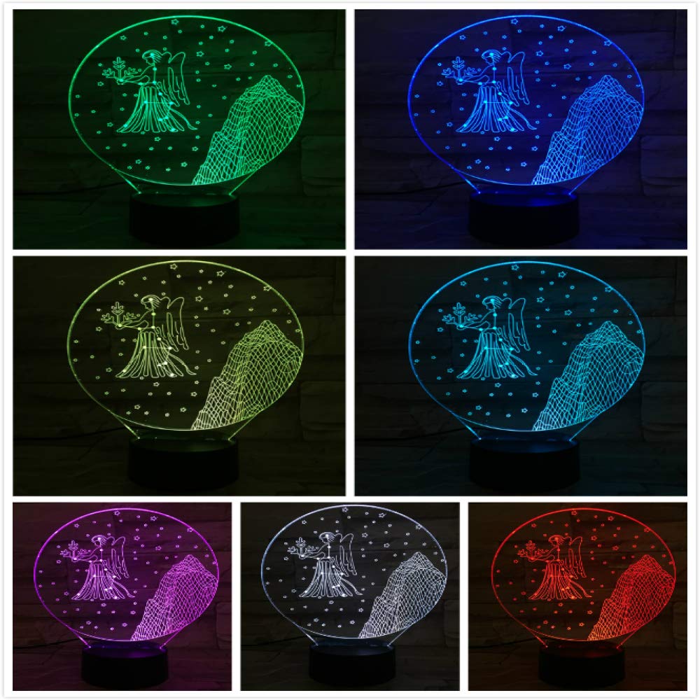 KangYD Luz 3D /Virgo 3D Night Light Led Niños Baby ...