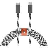 Native UnionBelt Charging Cable with Genuine Leather Strap Zebra (3M)