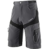 BERGRISAR Men's Cycling Shorts Loose Fit Mountain Bike Shorts with 6 Pockets