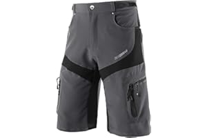 BERGRISAR Men's Cycling Shorts Loose Fit Mountain Bike Shorts with 6 Pockets
