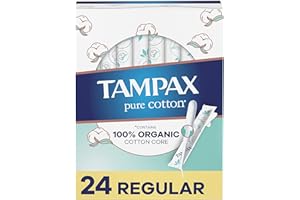 Tampax Pure Cotton Tampons, Unscented, 24 Count