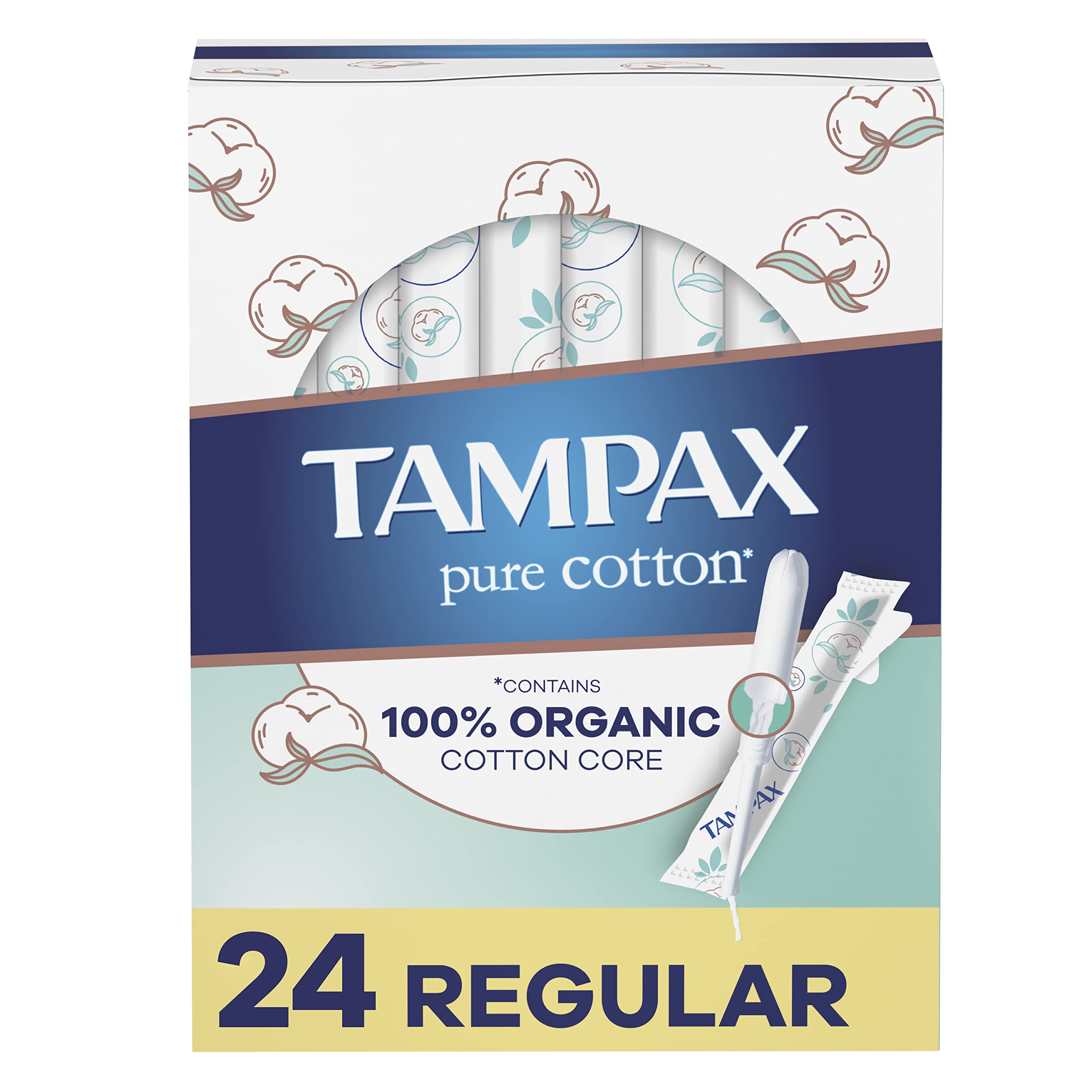 Photo 1 of Tampax Pure Cotton Tampons, Unscented, 24 Count