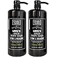 Dead Sea Collection Mens Body Wash 3 in 1 – Amber Wood Body Wash for Men – Shower Gel – Shampoo – Shower Soap for Face and Hair – Pack of 2 Bottles (33.8 Fl. Oz. Each)