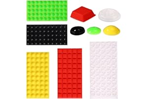 TINOALY 250pcs Bump Dots for Visually Impaired, Assorted Sizes Silicone Braille Assistive Markers Low Vision Aids Tactile Stickers for Blind & Elderly (Black, Red, Green, Yellow, Transparent)