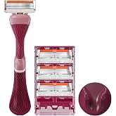 Dollar Shave Club For Women - Guest Pass (Maroon) - Body Shave Starter Kit | Intro Razor Set, For Sensitive Skin, Moisturizing Razors, Includes Adhesive Shower Hanger, Maroon, Razors for Women