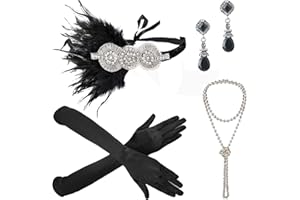 ZeroShop 1920s Great Gatsby Accessories Set for Women,Costume Flapper Headpiece Headband