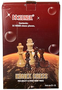 Konex 3.5 inch Wooden Chess Pawns ( 32 Piece ) only No Board