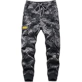 TLAENSON Boys Joggers Cargo Pants for Kids Drawstring Elastic Waist Cotton Twill Jogging School Pant