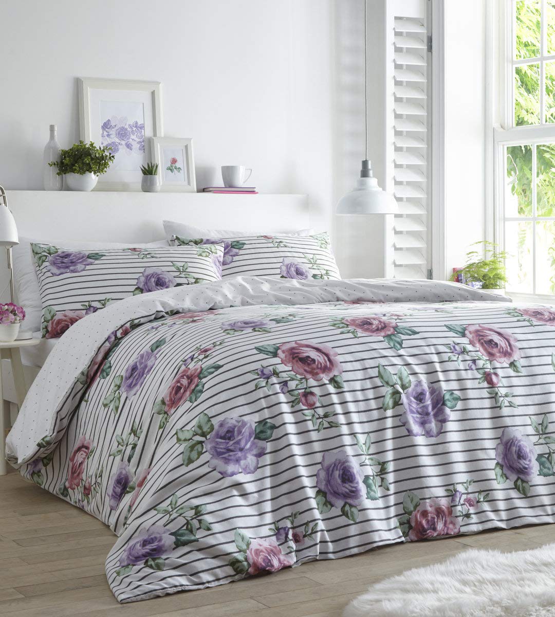 Yorkshire Linen Renee Heather Duvet Cover Set, Super Kingsize