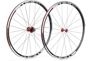 BUCKLOS Road Bike Wheel 700c, Aluminum Alloy QR Wheels V Brake Clincher, Double Wall Flat Spokes Bicycle Wheel Set, Rear 7-11 Speed Wheelsets Hub 30mm Rims Bike Accessories