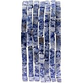 Natural Blue Sodalite Rectangle Tube Beads 4x13mm 38cm/str Loose Semi Gemstone Stone Beads for Making Bracelets Necklace Earrings