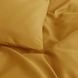 MOONLIGHT20015 King Duvet Cover Set Ochre Solid Microfiber 2 Pillowcases view 6