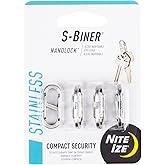 Nite Ize S-Biner NanoLock - Mini Stainless Steel Carabiner for Compact Security - Features Narrow Openings & Dual Spring Gates - Organize & Secure Keys with Ease - 4 Pack