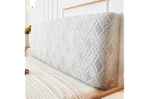 CSYBYW Jacquard Headboard Slipcover,Headboard Covers for Twin Full Queen King Size Bed,All Inclusive Bed Head Protector Cover for Bedroom Decor(LightGray,180cm/70.8in)