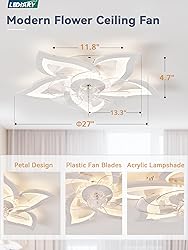 LEDIARY Flower Ceiling Fans with Lights and