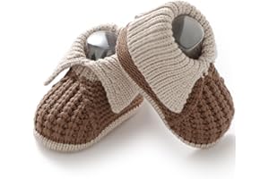 Neiwech Baby Booties Newborn Hand Knit Sock Shoes Soft Cozy First Walkers for Infant Boys Girls