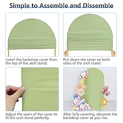 HEMMOTOP Green Arch Cover, 7.2 ft Spandex Wedding