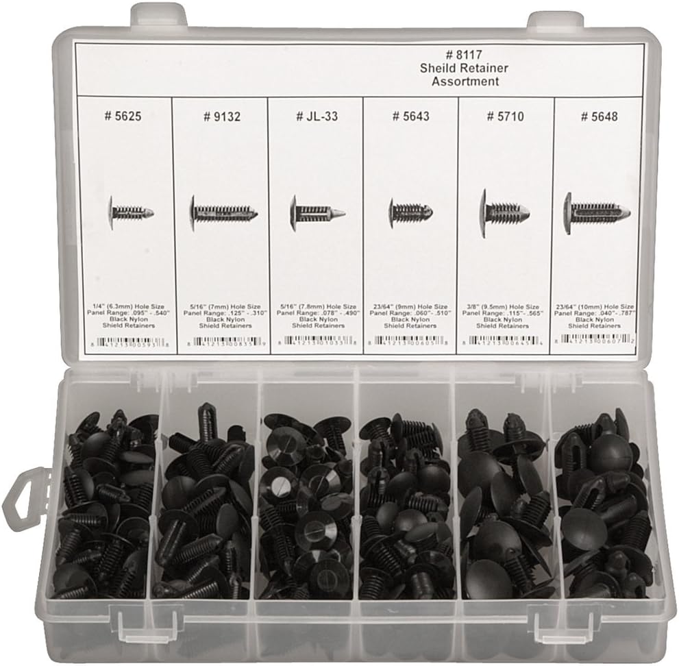 8117 Black Nylon Shield Retainer Assortment