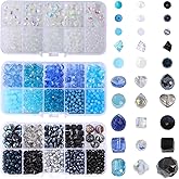 RACIOCK 1550pcs Crystal Glass Beads for Jewelry Making Kit - Faceted AB Color & Clear Sparkle Suncatcher Beads, Assorted Shapes for DIY Bracelets, Necklace, Crafts & Suncatchers, Gift for Beginners
