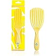 Nature Spell FlexiFlow Detangling Hair Brush | Detangles All Hair Types | For Wet & Dry Hair | Flexible Strands for Pain Free Brushing & Cleaning | Eliminates Knots & Reduces Breakage | (Yellow)