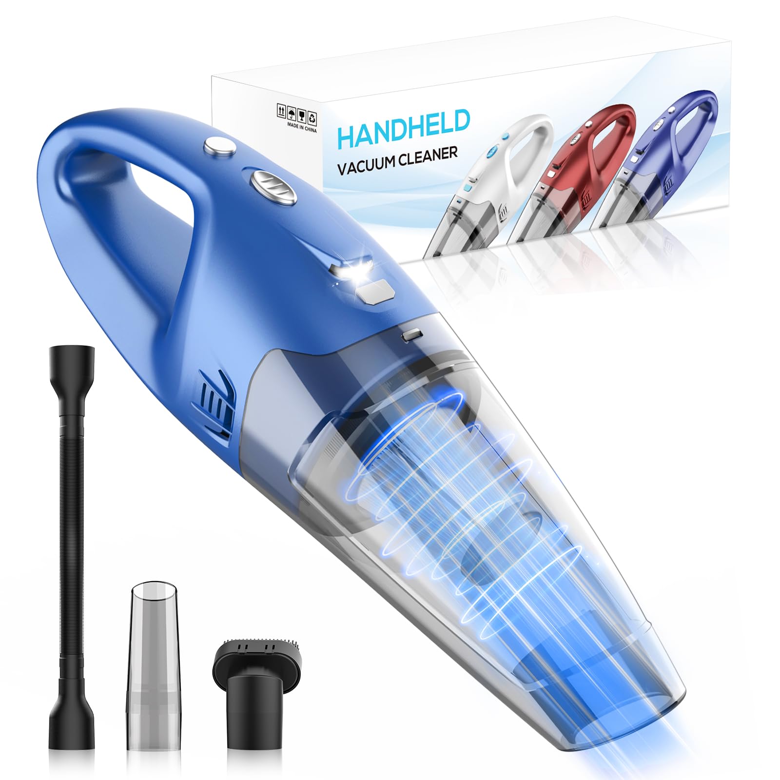 Photo 1 of YOOHI Handheld Vacuum Cordless Rechargeable – 6000Pa Mini Hand Held Vacuum, LED Light, 20–25 Mins Runtime, USB Charging, 500ML Cup – Lightweight Small Vacuum Cleaner Cordless for Car/Office/Home
