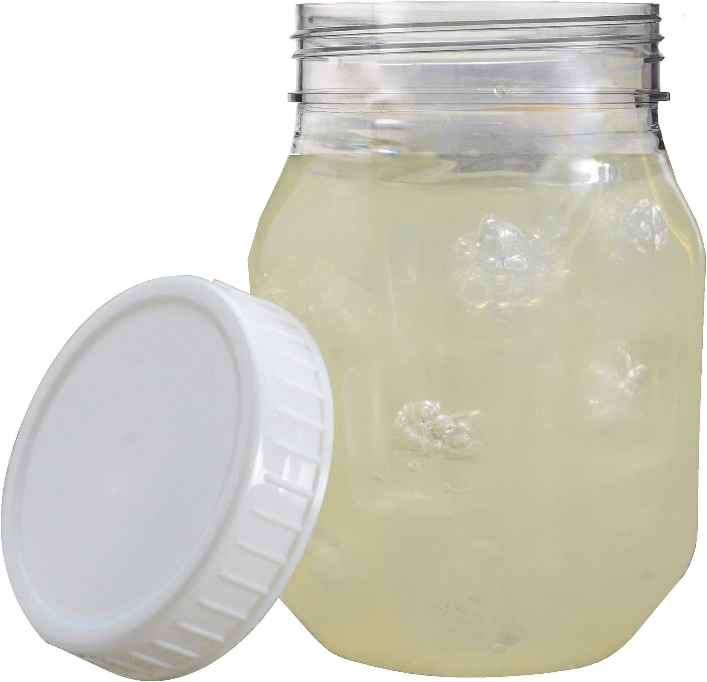 Adorn disposable-to-go pack of 8 – 16 oz. clear plastic mason jars with lids + decorative chalk board labels- BPA free, food grade, reusable – kitchen storage, candy, crafts, DIY favors and more!