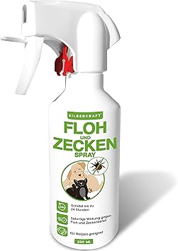 Silberkraft Floh Zeckenspray 250 Ml 100 Biologisch Abbaubares Zeckenspray Für Hund Katze Und Andere Haustiere Flohspray Ideales