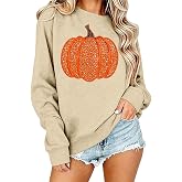 Yswaboju Halloween Sweatshirts for Women Cute Pumpkin Season Sweatshirt
