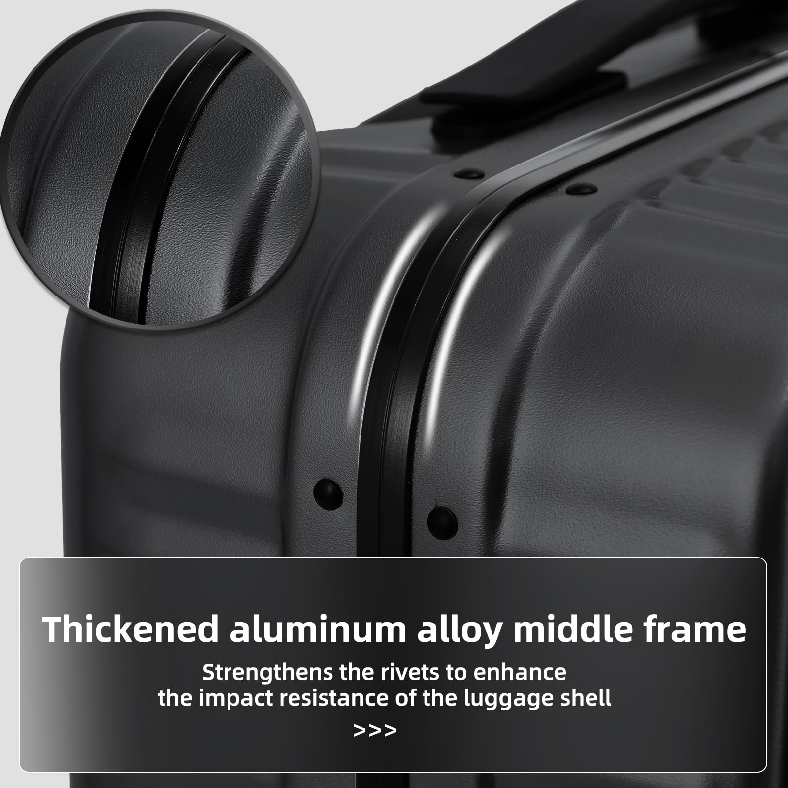 Kaleenie 29 Inch Aluminum Checked Luggage with Side Opening Zipper, 40 * 37 * 77cm, 113L, Lightweight Hardshell ABS+PC Suitcase with TSA Lock, 360° Universal Wheels, Black