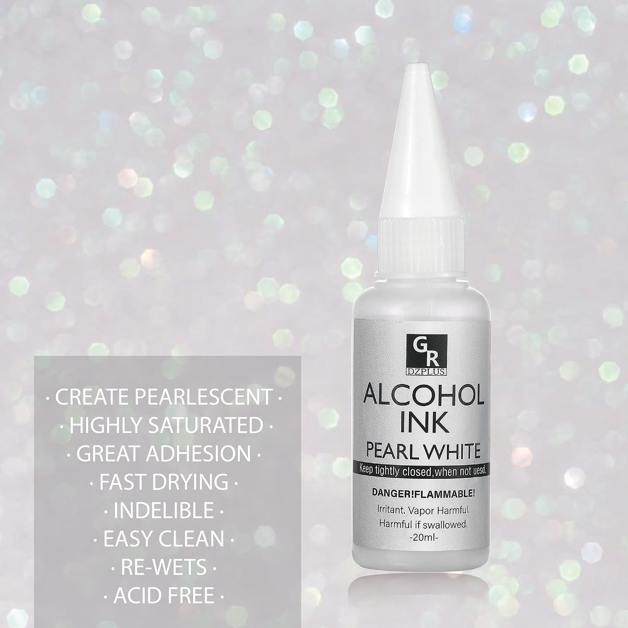 White &Pearl Alcohol Ink Set- 4 Colors for Resin Art