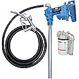 SUPERFASTRACING 20GPM 12V Fuel Transfer Pump DC Gasoline with Nozzle Kit for Gas Diesel Kerosene Blue with Particulate Filter
