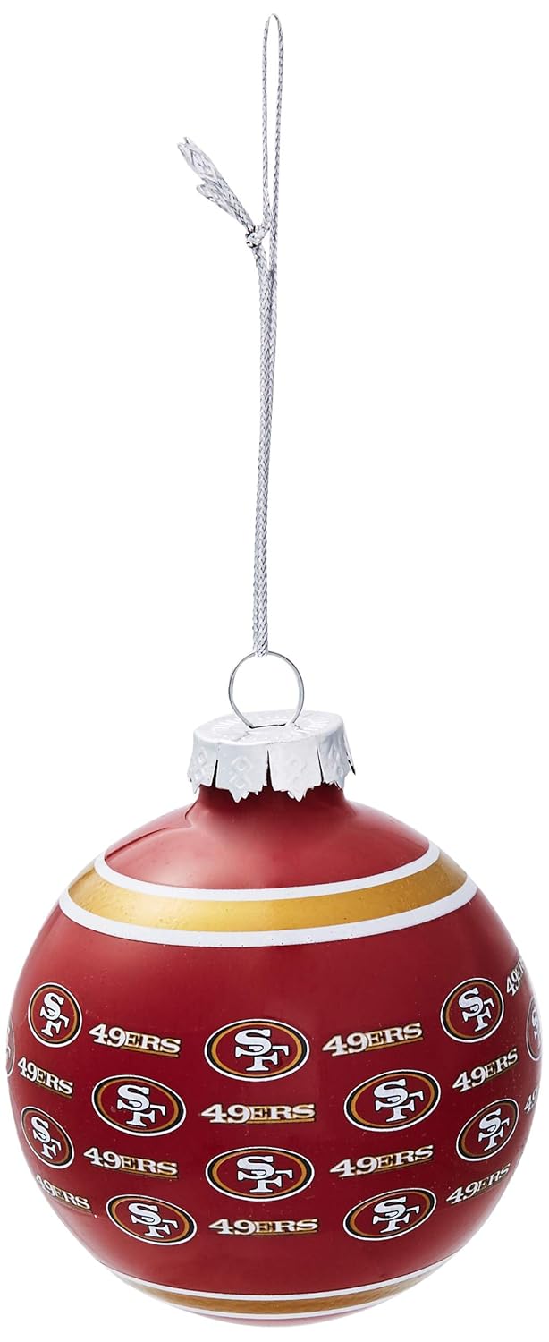 FOCO NFL Unisex Repeat Print Glass Ball Ornament