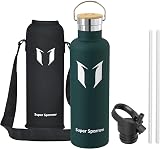 Super Sparrow 1000ml Stainless Steel Insulated Water Bottle with 2 Lids view 2