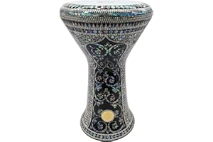 The Gawharet El Fan 18.5" Darbuka Doumbek Drum Sombaty Size With Real Blue Mother of Pearl (Black Widow)