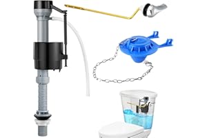 Universal Toilet Tank Repair Kit 2-Inch Low Flow Rubber Flush Flapper, High-Efficiency Fill Valve, Durable Float Flush Handle