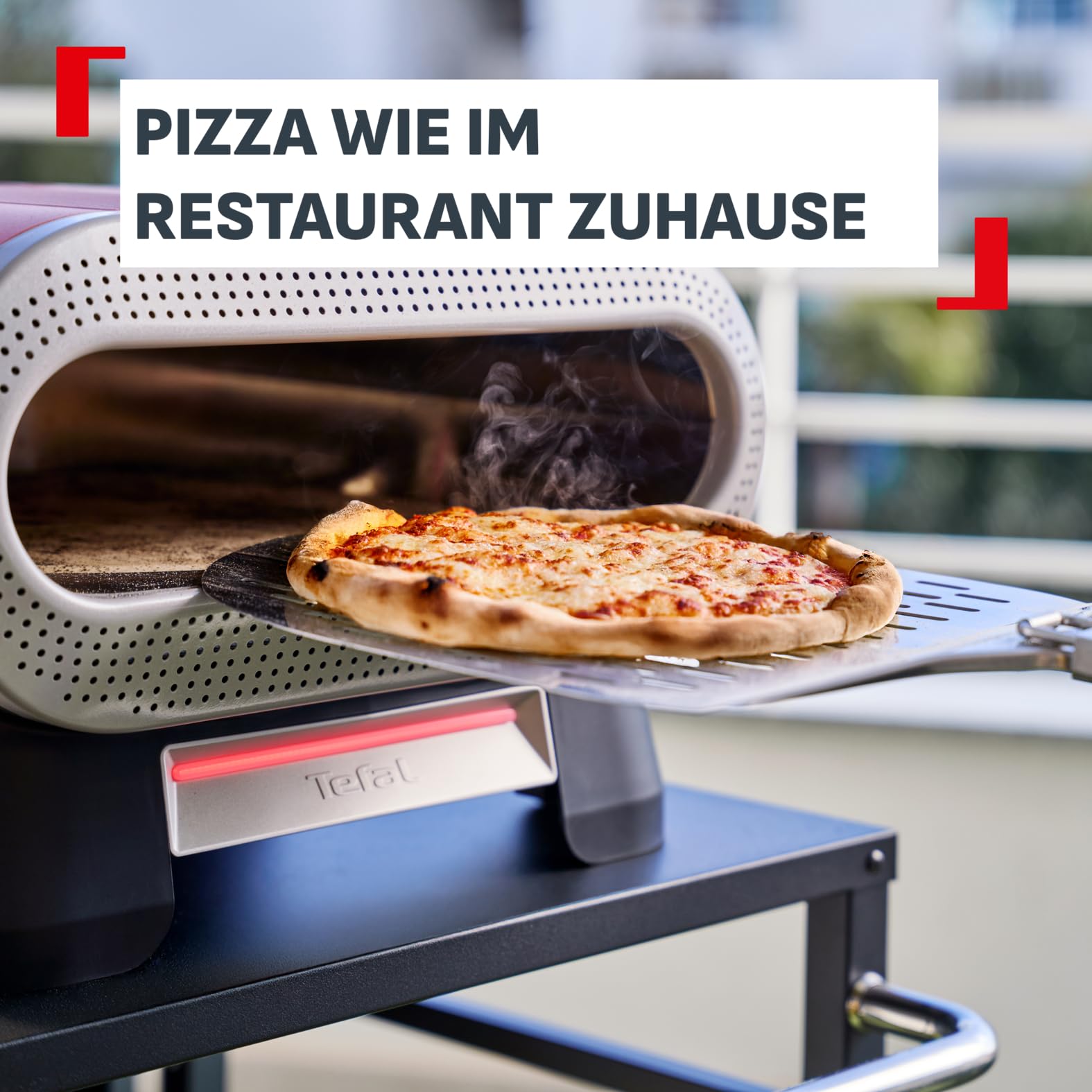 Tefal Pizza Pronto elektrischer Outdoor-Pizzaofen, automatischer Drehstein 3