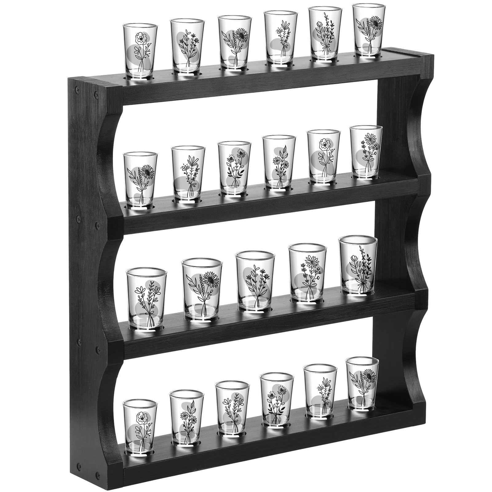 Mua Wood Shot Glass Display Case Shot Glasses Holder Wall Floating