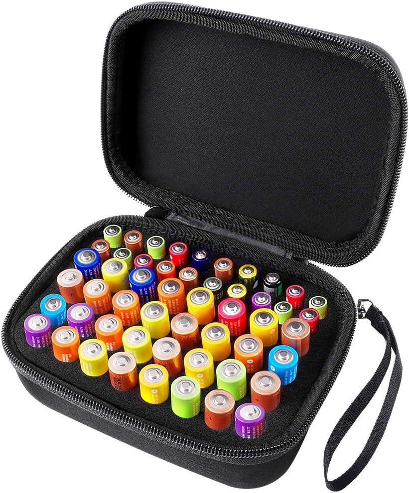 COMECASE Hard Battery Organizer Storage Box Carrying Case Bag Holds