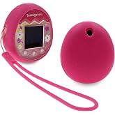 LeoTube Silicone Cover &amp; Lanyard for Tamagotchi Pix Pet (Peach Pink) | Protective Shell for New Tamagotchi Pix Electronic Pet, Accessory for Tamagotchi Pix Interactive Pet Machine with Camera