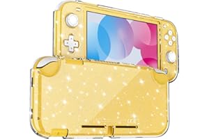 DLseego Protective Case for Nintendo Switch Lite, Glitter Bling Transparent Hard PC Cover with Shock-Absorption and Anti-Scra