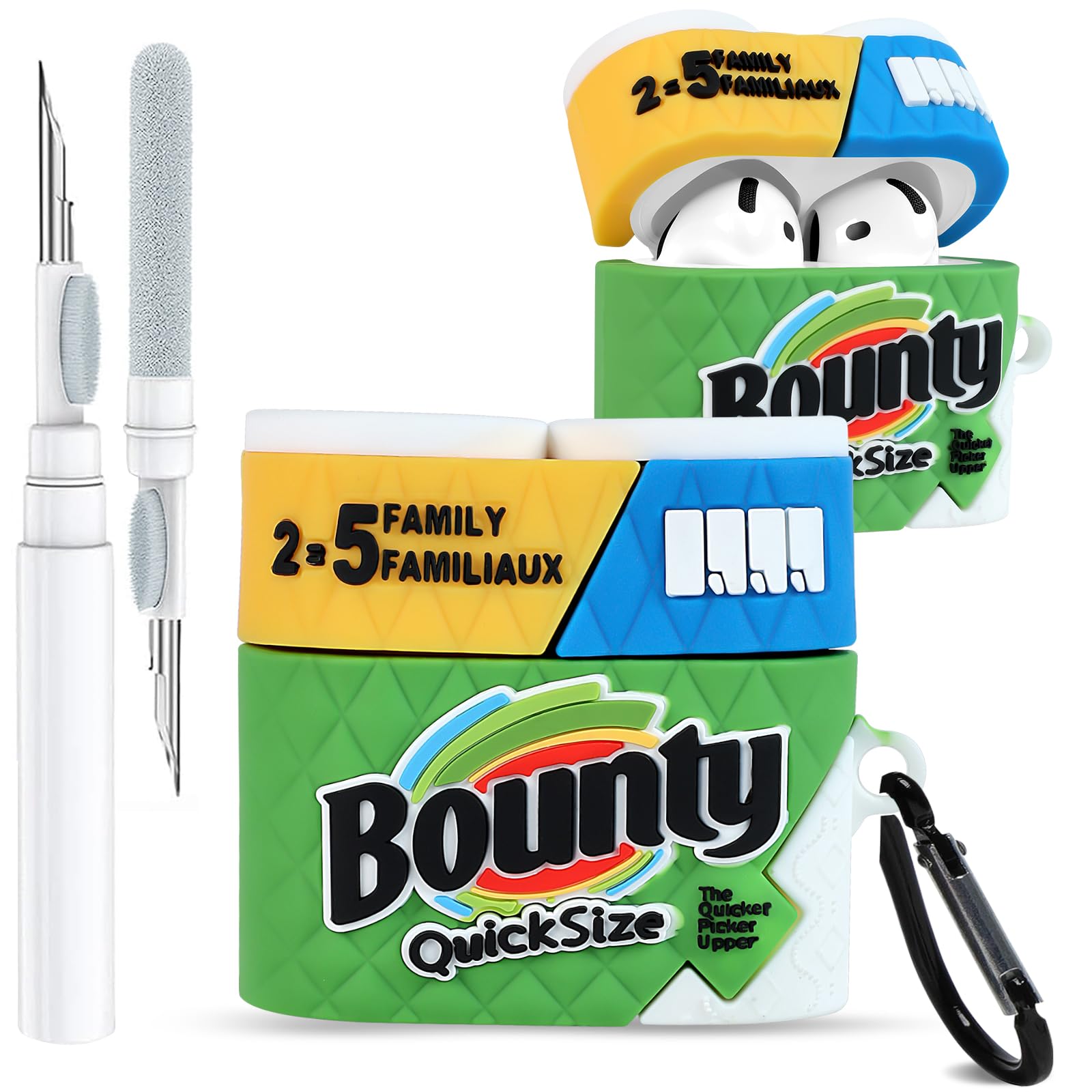 Photo 1 of Toyuma for AirPods 4 Case Cute Kawaii Cartoon - Funny 3D Soft Silicone Case Cover with Keychain & Cleaner Kit for Women Girls Teens Fun Unique Fashion Design Protective Case for Airpods 4,Green