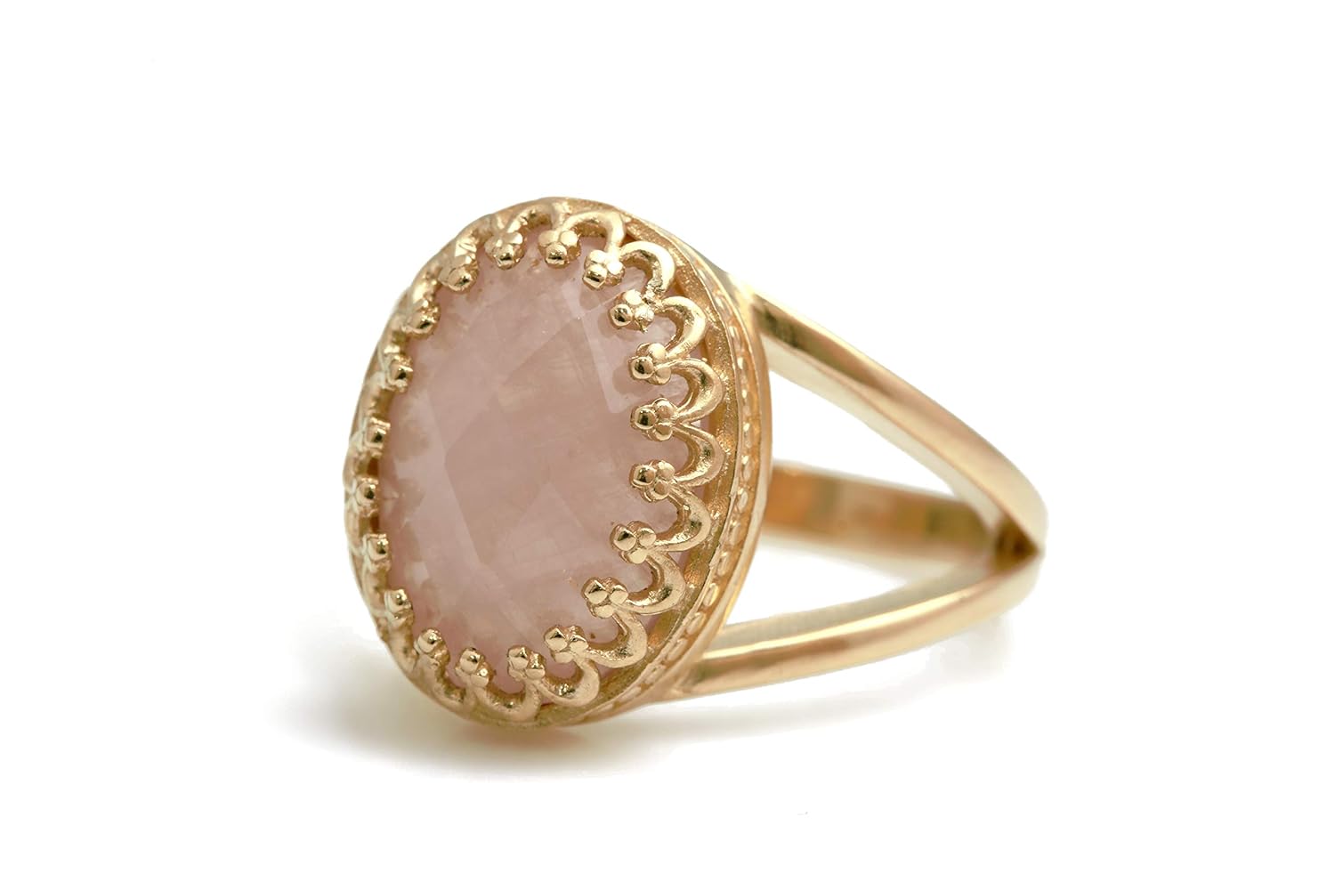 Amazon.com: Anemone Jewelry Gorgeous 10CT Rose Quartz Ring with 14K