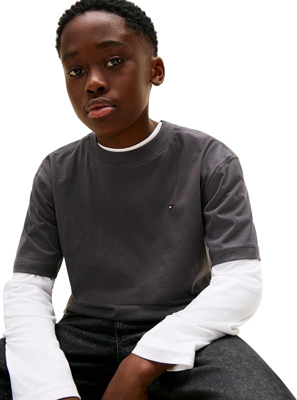 Faded Graphic SS Kb0kb10056 T-Shirt S/S, Gris (Washed Black), 4 Ans pour Enfants, Gris (Washed Black), 4 Ans — photo 4 sur 6