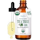 BodyJ4You Tea Tree Oil Skin Hair Scalp Feet - USDA Organic Pre-Diluted MCT | Cuticle Nails Toenail Foot Odor Care - Face Body Oil Acne Prone Skin - Beard Dandruff Vegan 2 Fl Oz Glass Dropper Hexane Free
