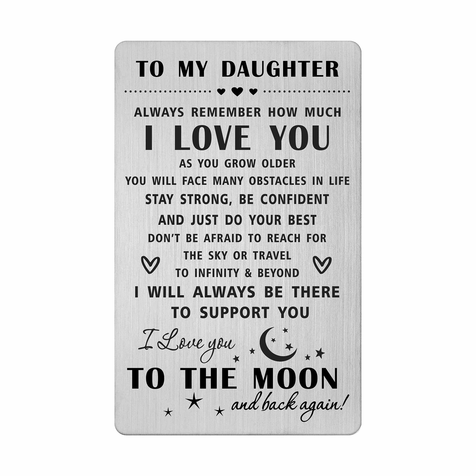 Daughter Gifts from Mum Dad - I Love My Daughter Cards from Parents, Daughters Wallet Insert Card